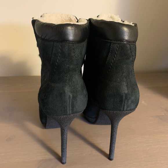 Burberry Black Suede Sherpa Stilettos - Women’s Size 38 - Picture 4 of 10